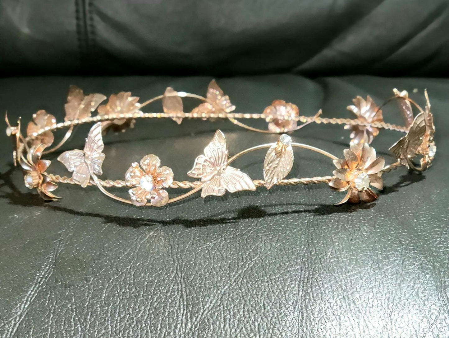 Rose Gold Butterfly Metal Crown