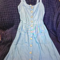 Blue Denim Mid-Maxi Spring/Summer Dress