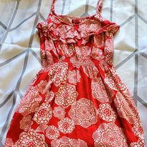 Red & White Mandala Floral Spring/Summer Dress by Elle