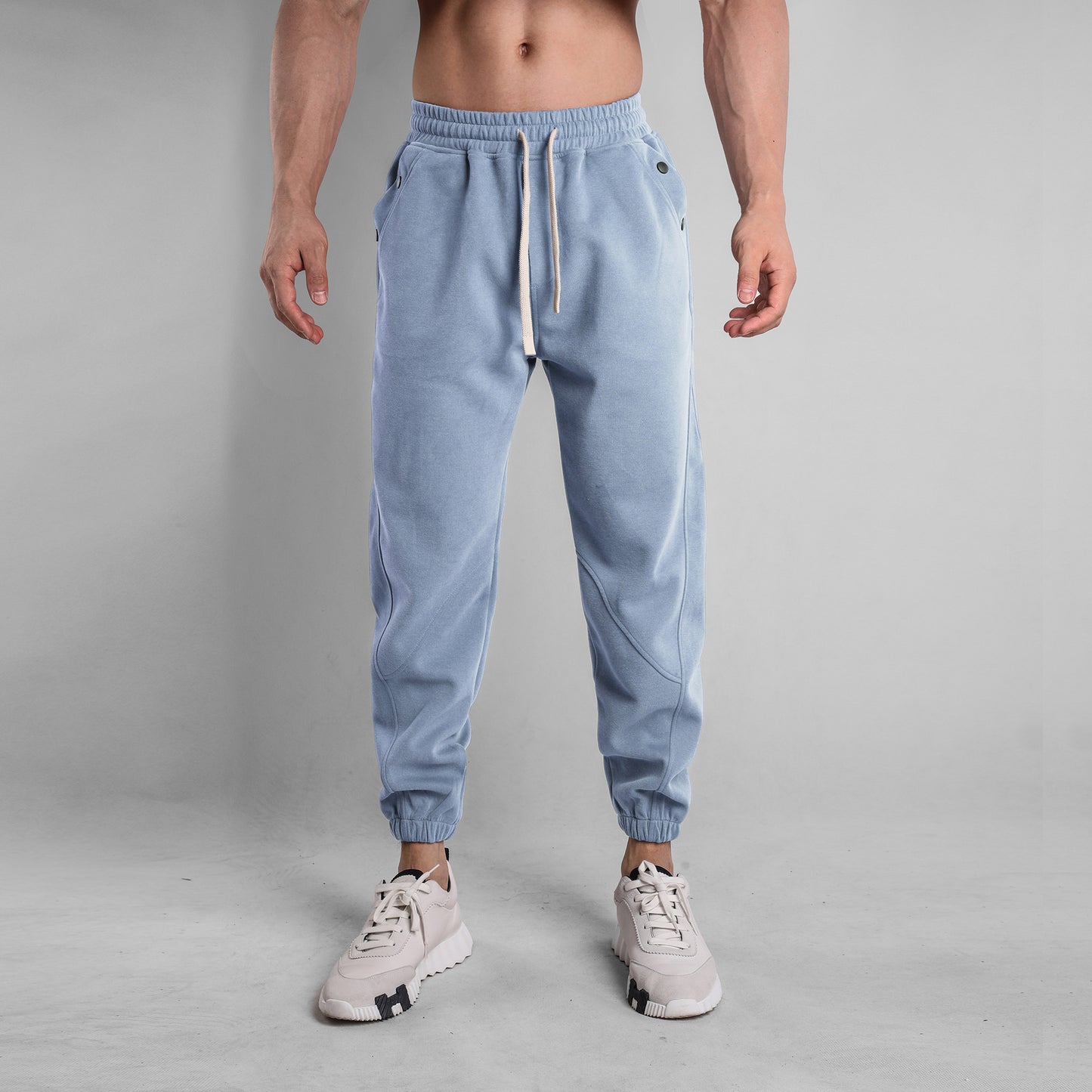 Wear sports pants men's fashion loose running fitness pants Chinese cotton compound breathable sports training new style