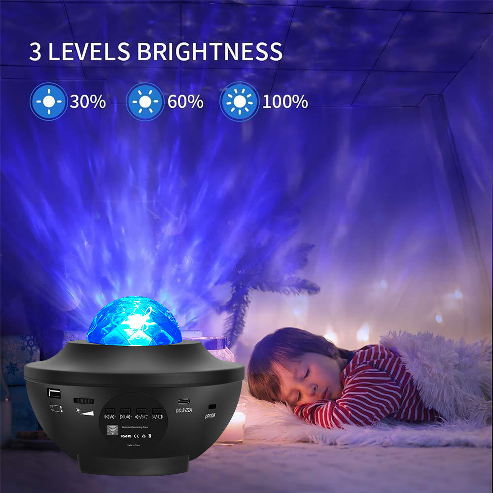 New LED star projection light usb remote control Bluetooth music water print star light laser light Christmas light night