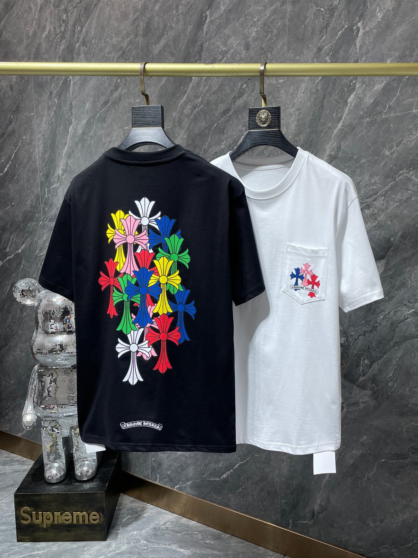 Spring/summer new classic color Phantom cross letter short sleeve T