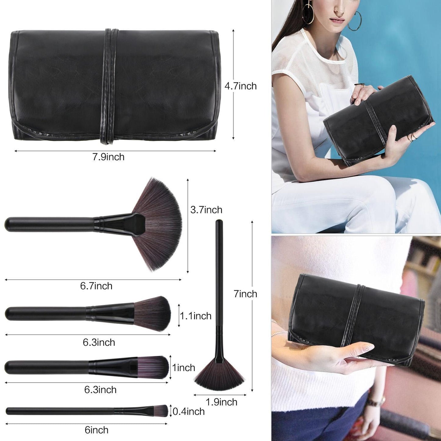 22pcs blackbrushes set with bag