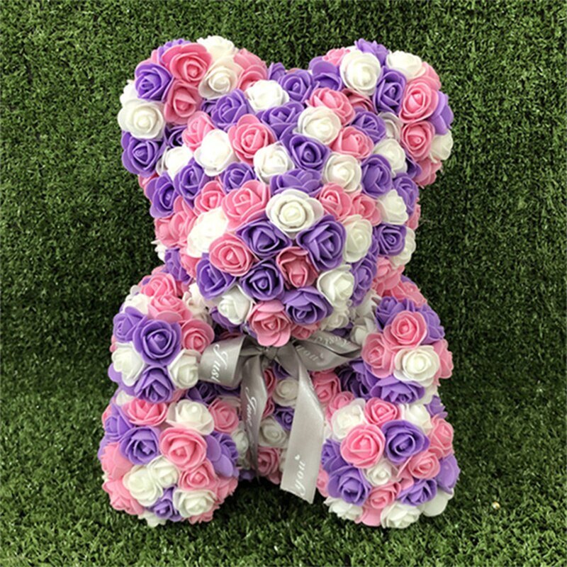 Rose Bear Girlfriend Anniversary Christmas Valentine Day Gift Birthday Present For Wedding Party Artificial Flowers