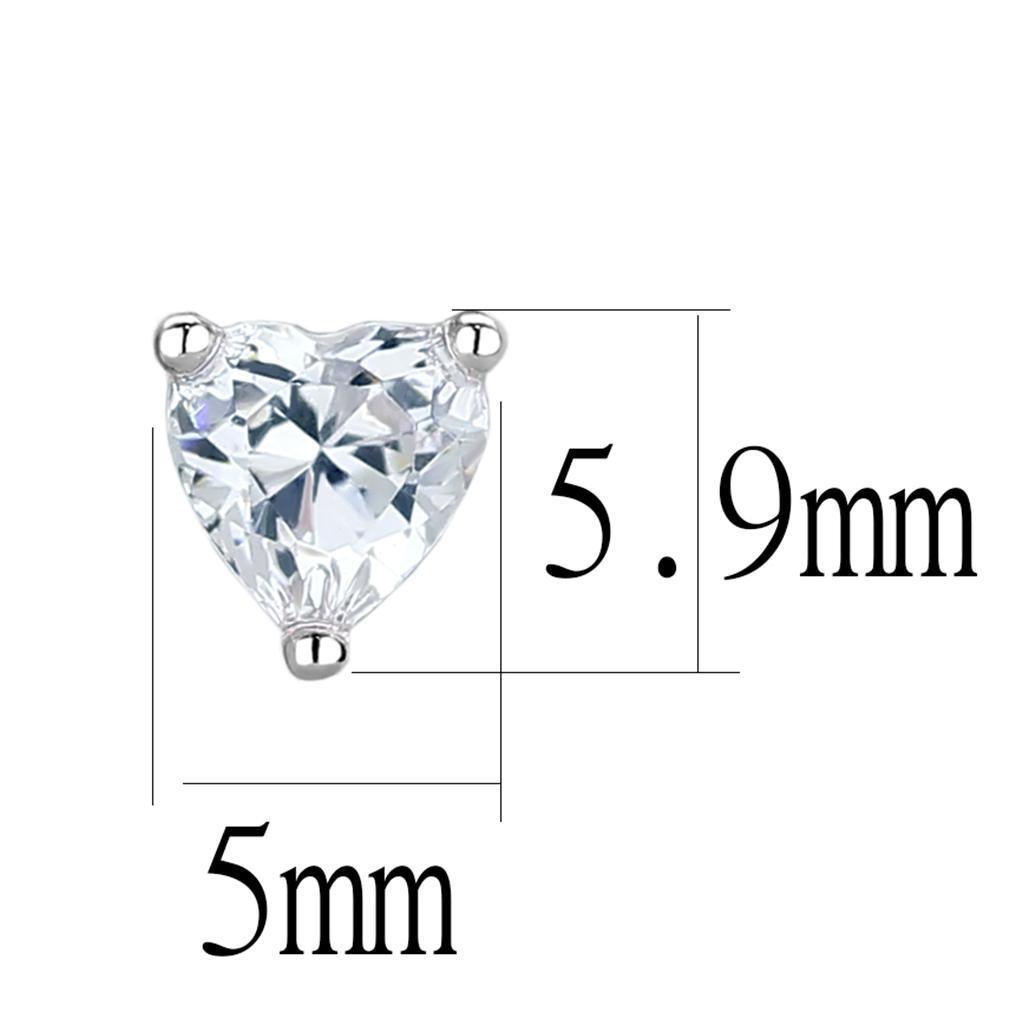 LO4170 - Rhodium Brass Earrings with AAA Grade CZ in Clear