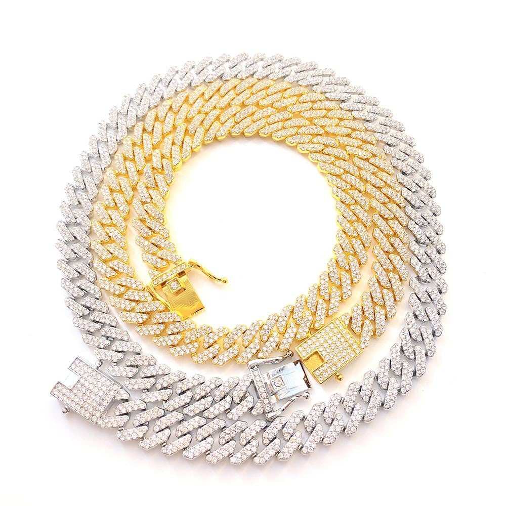 Hip Hop Cuban Link Chain Box Tongue Safety Necklace For Women Men Bling Iced Out Miami Cuban Choker Necklaces Jewelry Gift