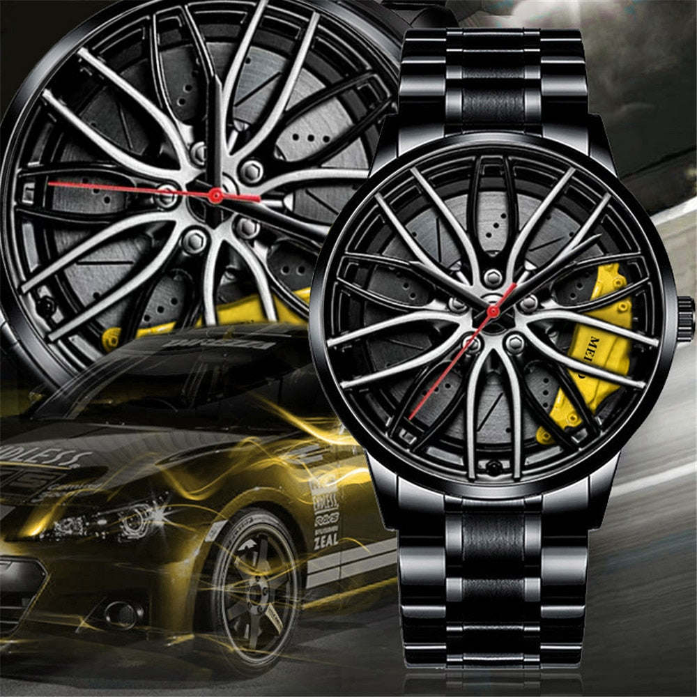 Men's Luxury Watches Sports Car Watches 3D Sport Rim Hub Wheel Wristwatch Car Quartz Men Watches Creative Relogio Masculino