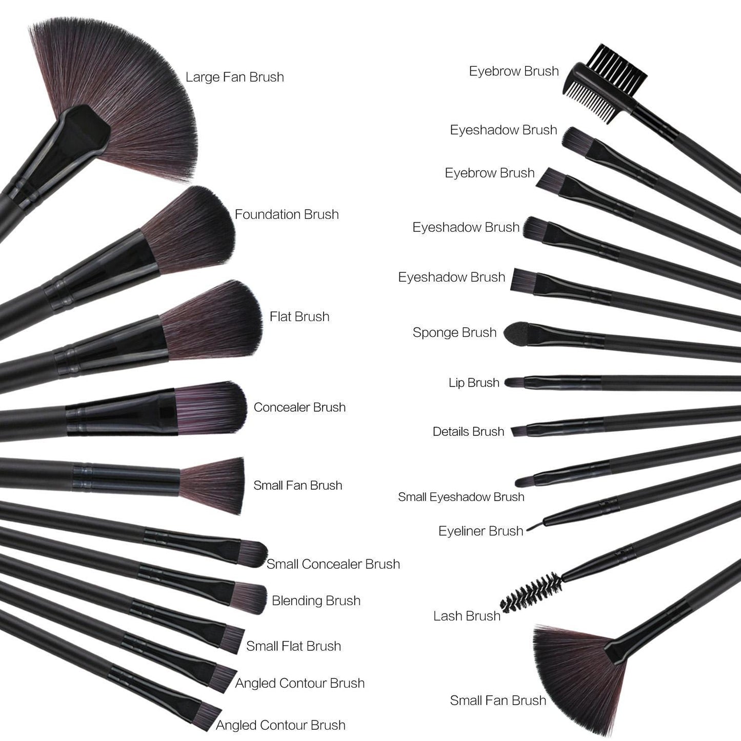 22pcs blackbrushes set with bag